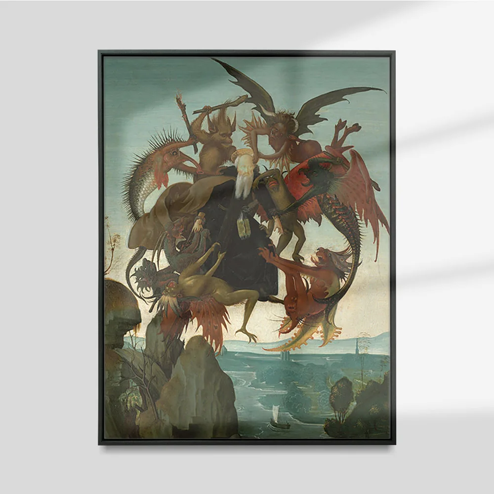 Michelangelo Buonarroti Poster The Torment Of Saint Anthony Antique Religiou Print Art Wall Picture Decor Gift Canvas Painting