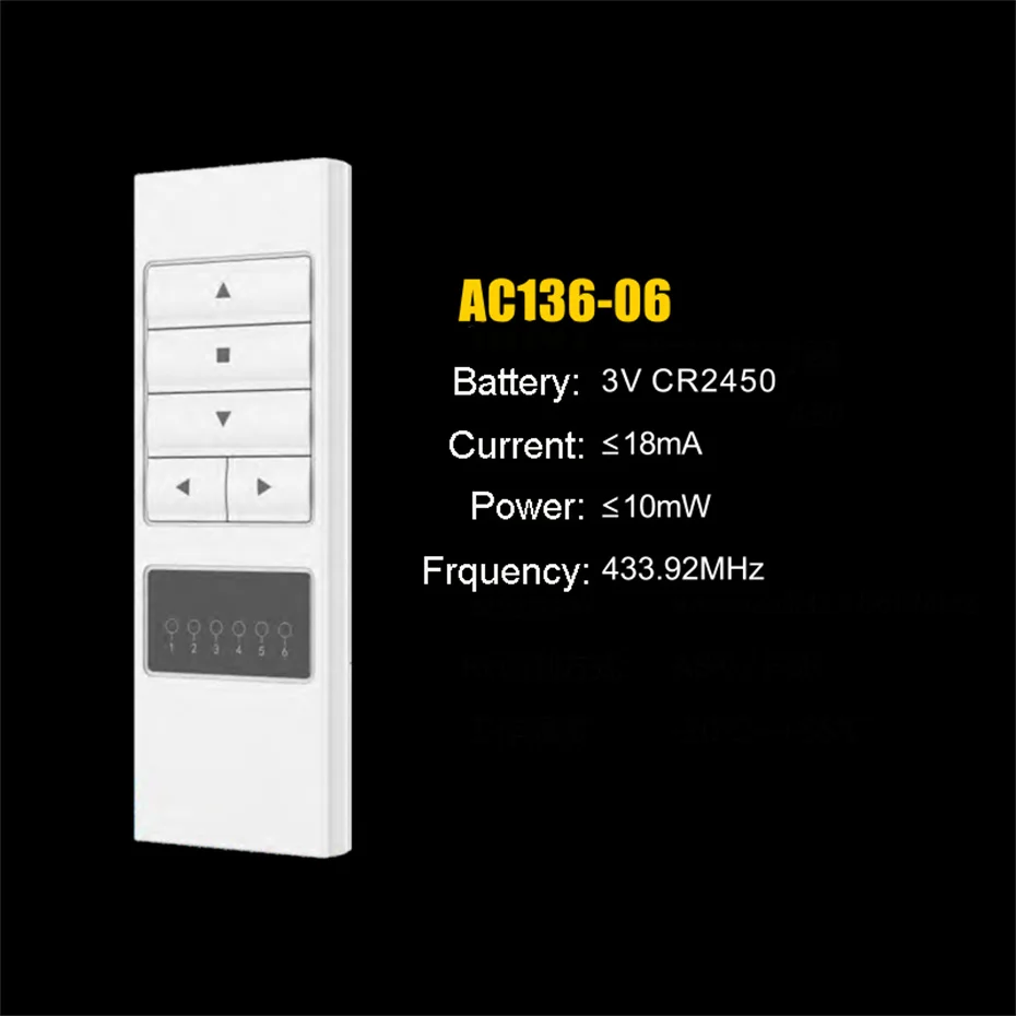 A-OK AC136 ซีรีส์เครื่องส่งสัญญาณไร้สาย RF433 อีโมเตอร์รีโมทแบบใช้มือถือสำหรับ A-OK RF433 มอเตอร์,AC136-1,AC136-2,AC136-6,AC136-16