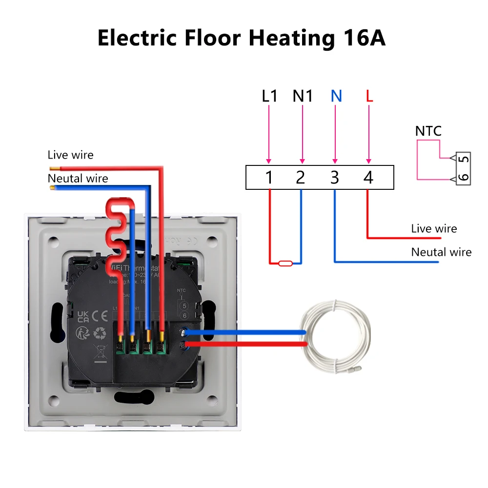 Imagem -06 - Termostato Inteligente com Tela Sensível ao Toque Wifi Aquecimento do Piso Controlador de Temperatura Remoto Trabalhar com o Google Smart Home