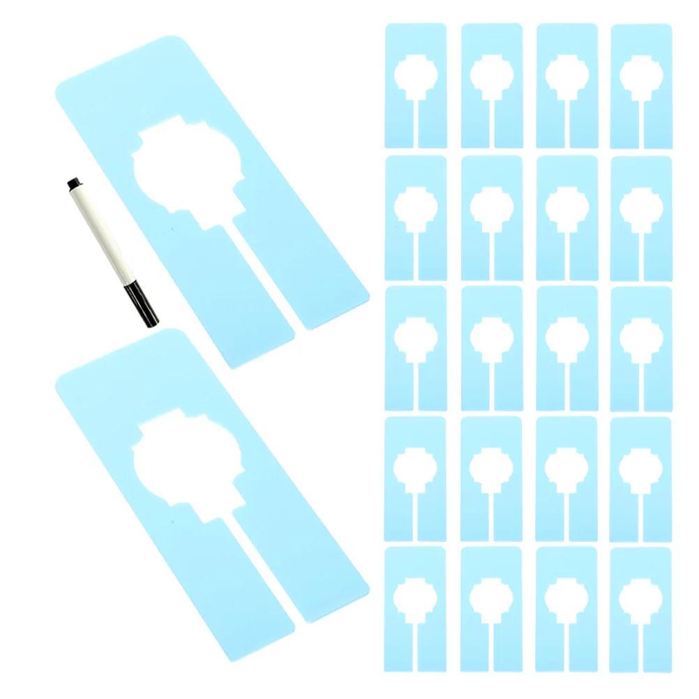 

30Pcs Closet Dividers Rectangular Size Markers Reusable Plastic Hanging Tags for Clothing Rack Organization Retail Wardrobe