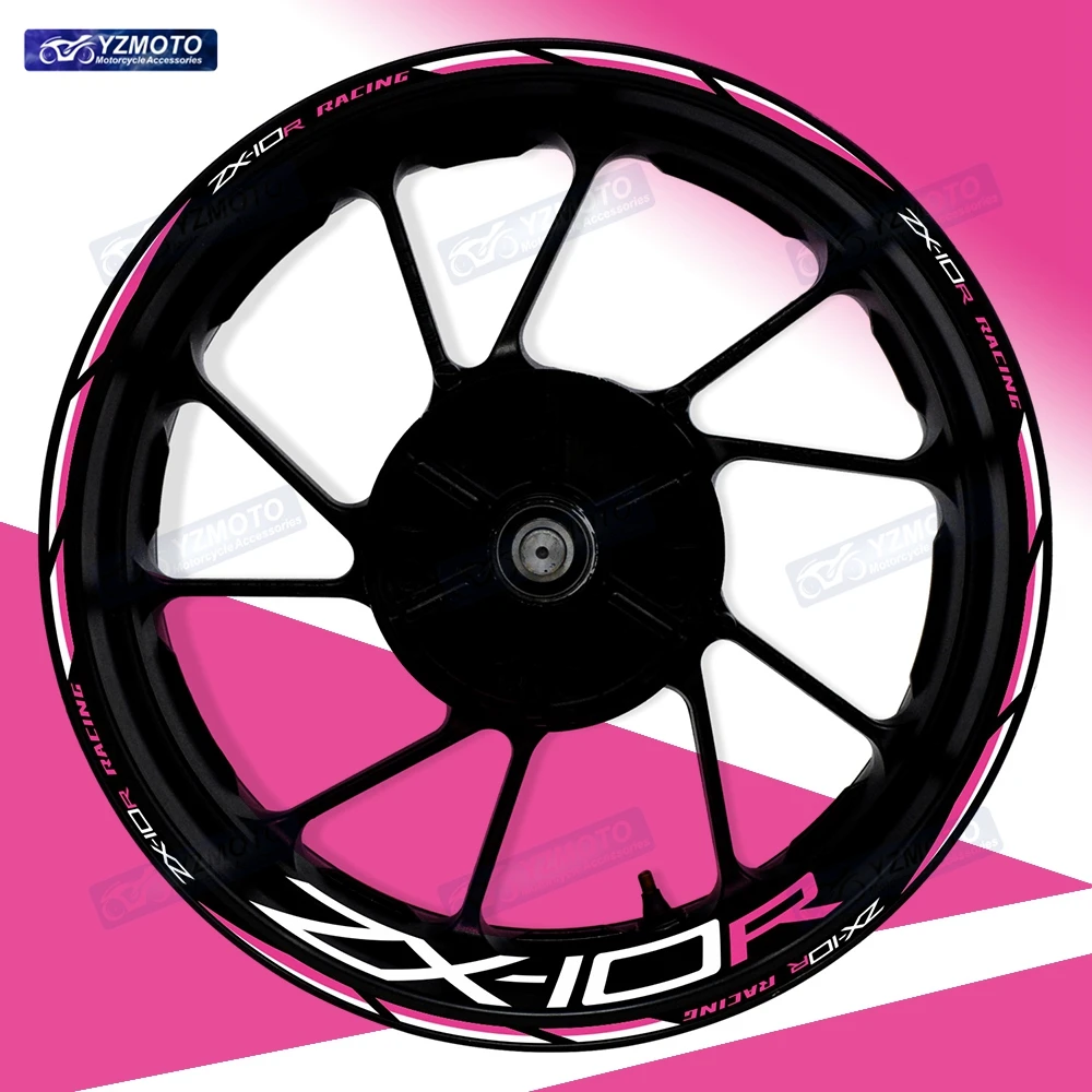 

Для мотоцикла ZX-10R ZX10R ZX 10R 17-дюймовая передняя и задняя ступица колеса, гоночная наклейка, светоотражающая модифицированная декоративная наклейка на обод
