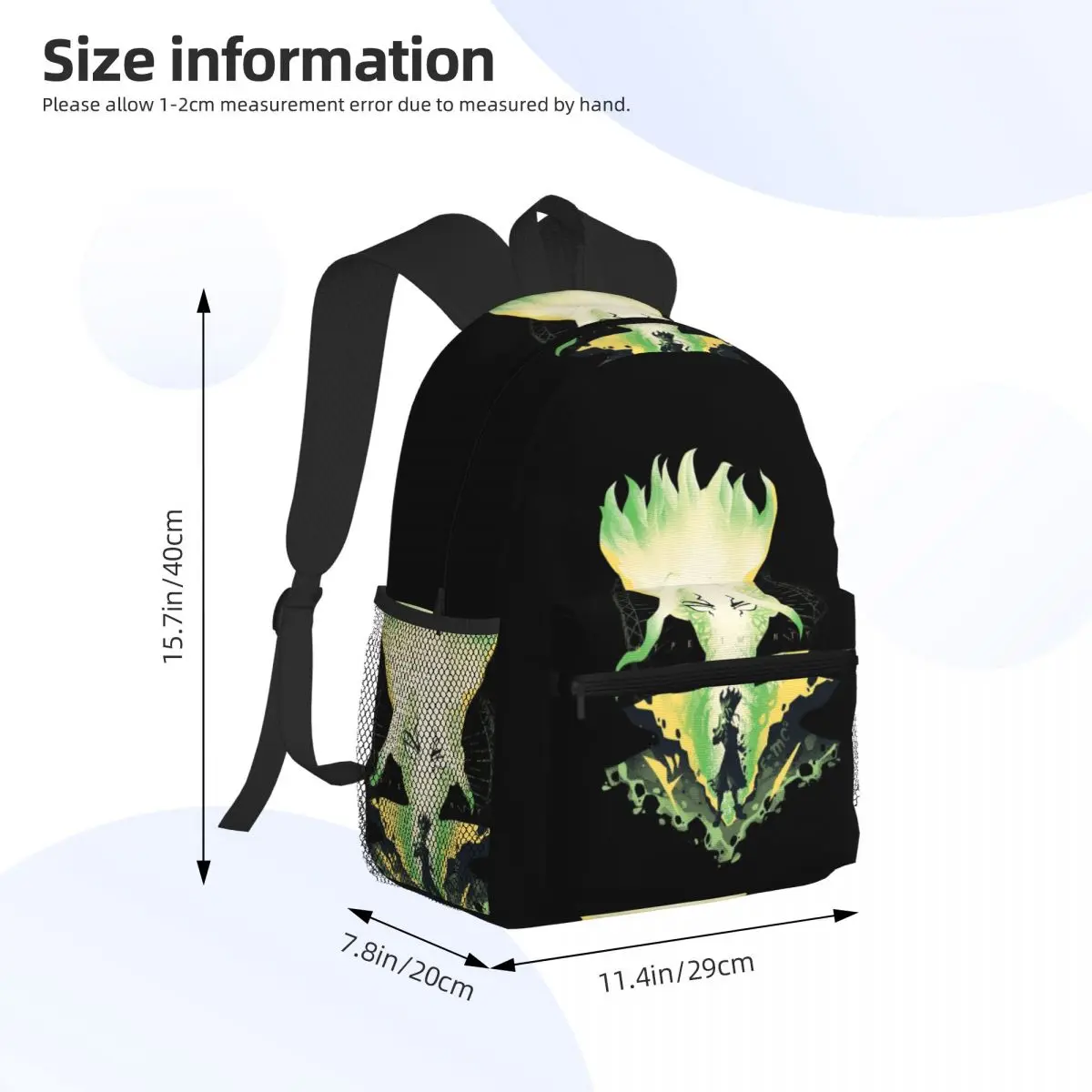 Anime Dr Stone Student Backpack School Bag Hiking Travel Daypack for Men Women Bookbag Shoulder Bags