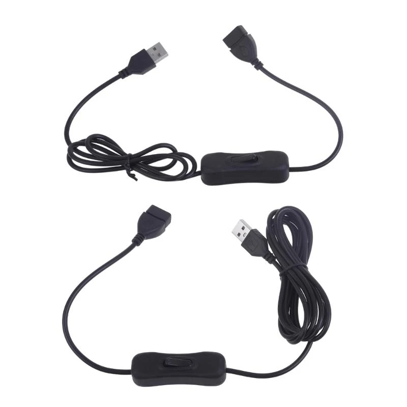 USB Cable Toggle LED Lamp Line Male To Female Switchs With Power Button Control