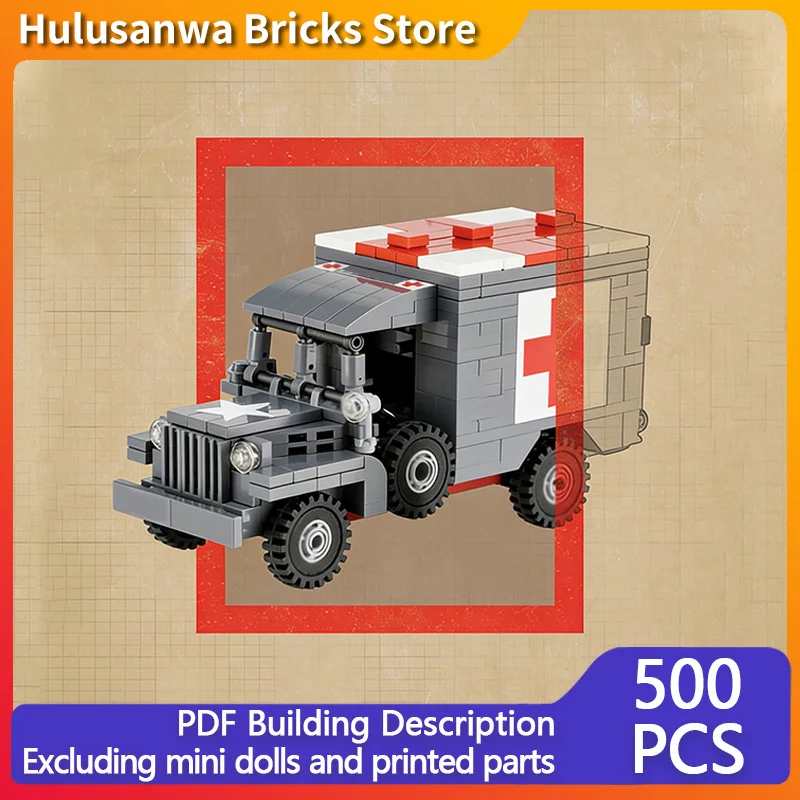 

WC-64 Military Medical Vehicle Model MOC Building Bricks War Equipment Modular Technology Gifts Holiday Assemble Children Toys