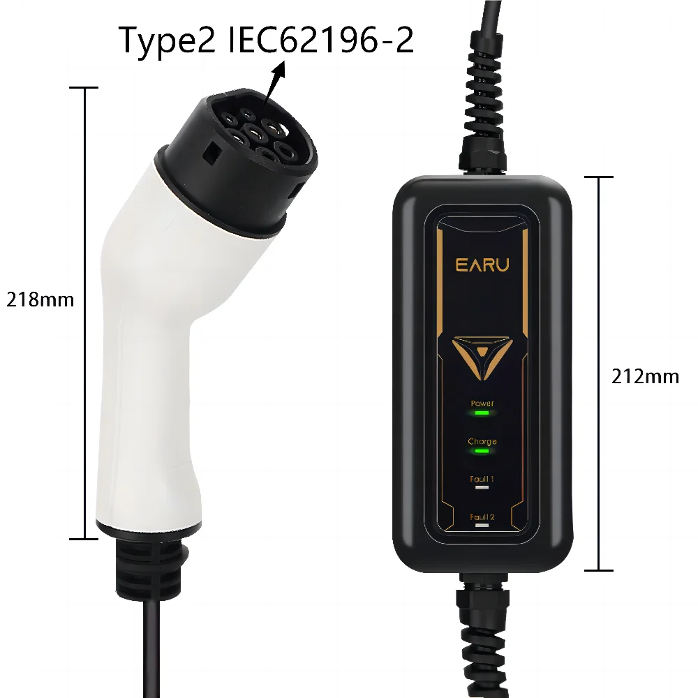 Type2 5M 16A EV Charger EU US UK Plug Portable IEC62196-2 EVSE Charging Cable Type1 SAE J1772  for Electric Car