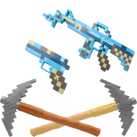 New Weapon Model Pixel style Emit light and sound children's toys manuscript toy gun Decoration Lamp Kids Birthday Gifts Toy