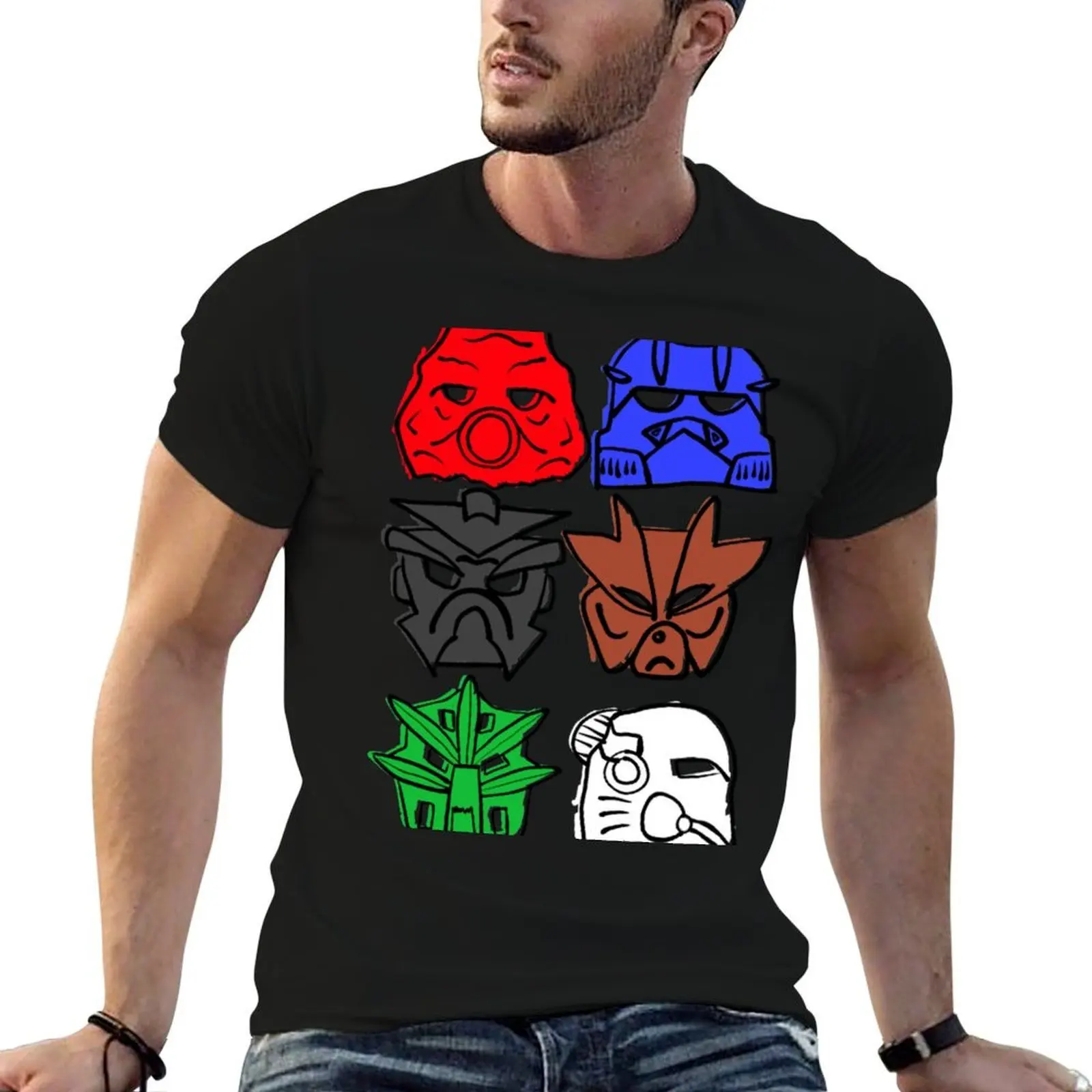 Sketchy Kanohi Nuva T-Shirt heavyweights anime mens t shirts casual stylish