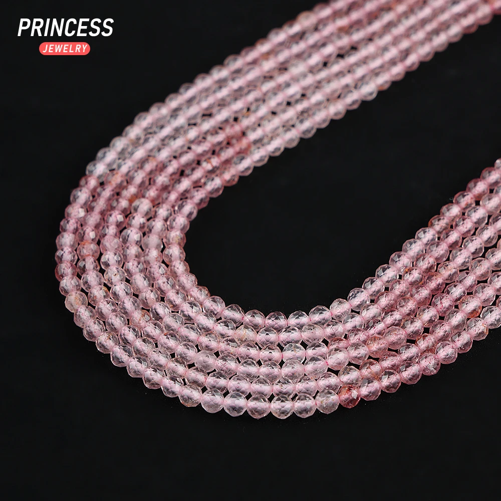 

A++ Natural Champagne Strawberry Crystal Loose Facted Beads for Jewelry Making Bracelet Wholesale Stone Beads DIY Accessories
