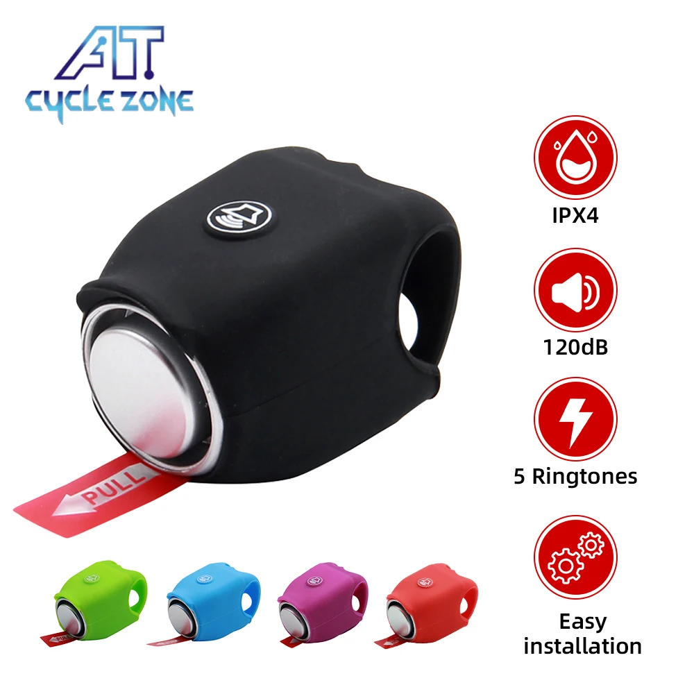 Electric 110db Bike Bell Horn Ring Waterproof Cycling Mini Silicone Electric Horn Portable Mtb Road Cycling Handlebar Bells