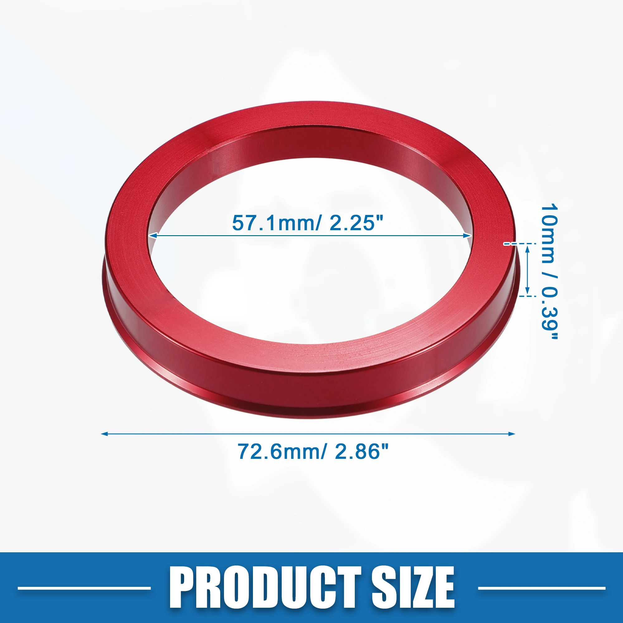 UXCELL 4pcs OD 72.6mm 73.1mm to ID 57.1mm 60.1mm 67.1mm 65.1mm Car Tire Centering Hub Centric Rings Wheel Bore Center Red