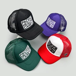 Coconut Tree Letter Embroidery Baseball Hats New Unisex Sunshade Casual Breathable Color Block Versatile Fashion Trucker Caps
