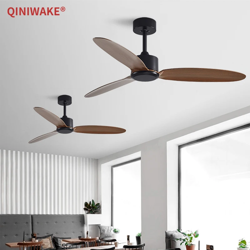 QINIWAKE 42/52inch 3 Blades Ceiling Fan With Light ABS Fan Blade Quiet Motor 6 Speed Control Indoor Fan for Bedroom Dining Room
