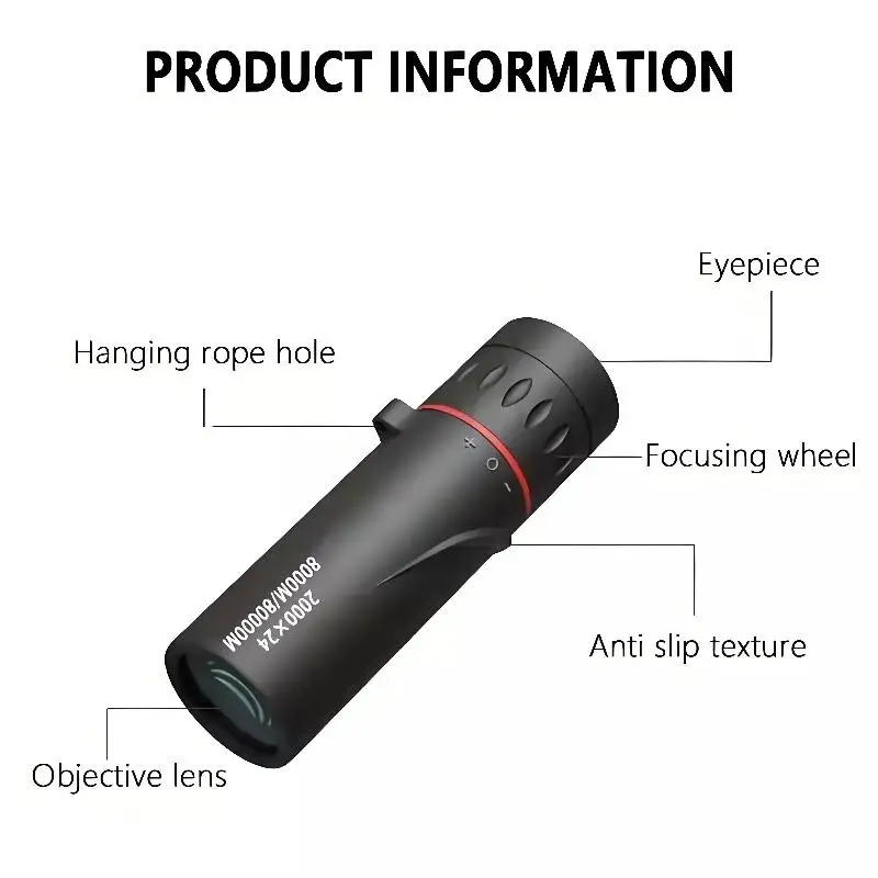 Portable HD Night Vision Monocular Telescope Pocket Compact Scope For Hunting Bird Watching Camping Outdoor view 5