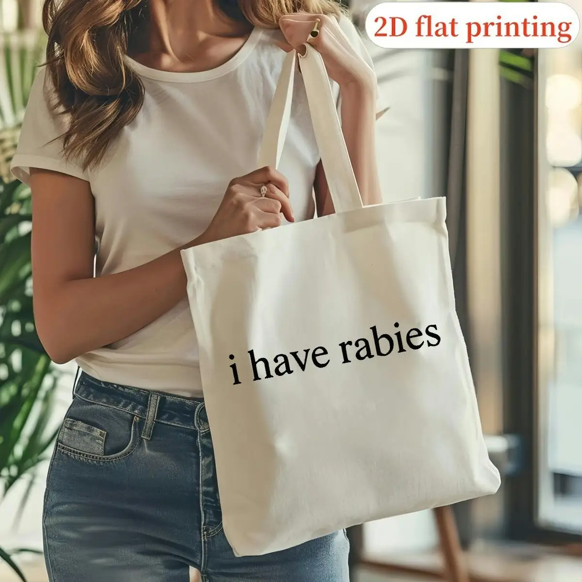 Women's & Unisex White Tote Bag with Minimalist Suitable for Universities, Beach Trips, Holiday Gifting - Portable A2 Shopping B