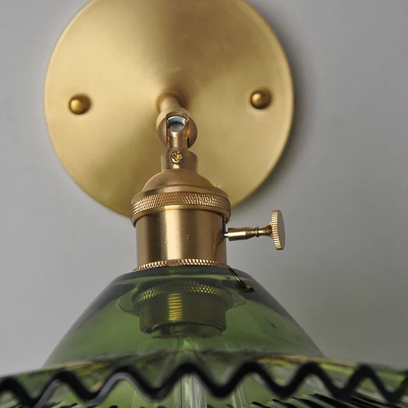 Nordic Koperen Glazen Wandlampen Armaturen Schakelaar Slaapkamer Naast Trap Spiegel Licht Nordic Moderne Wandlamp Blaker LED