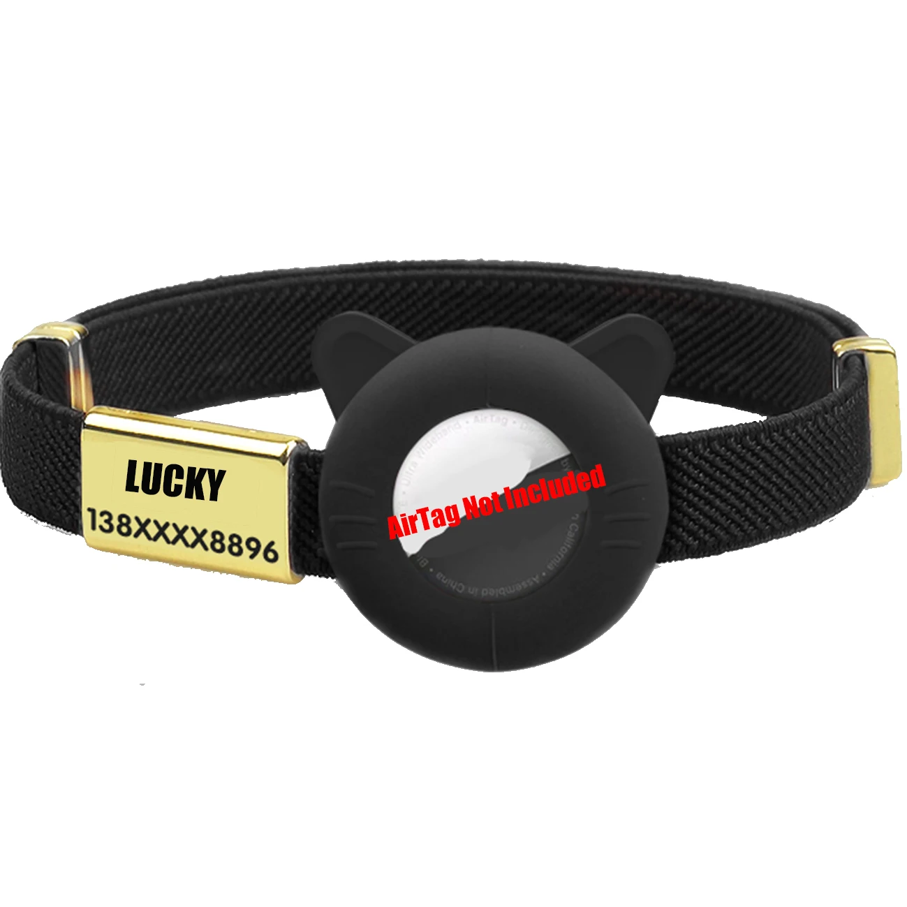 Neues Breakaway AirTag Tracker Katzenhalsband, kostenloses individuelles Namensschild, Kätzchenhalsband mit GPS-Halterung, verstellbare Anti-Verlust-Haustierhalsbänder – Detail 13