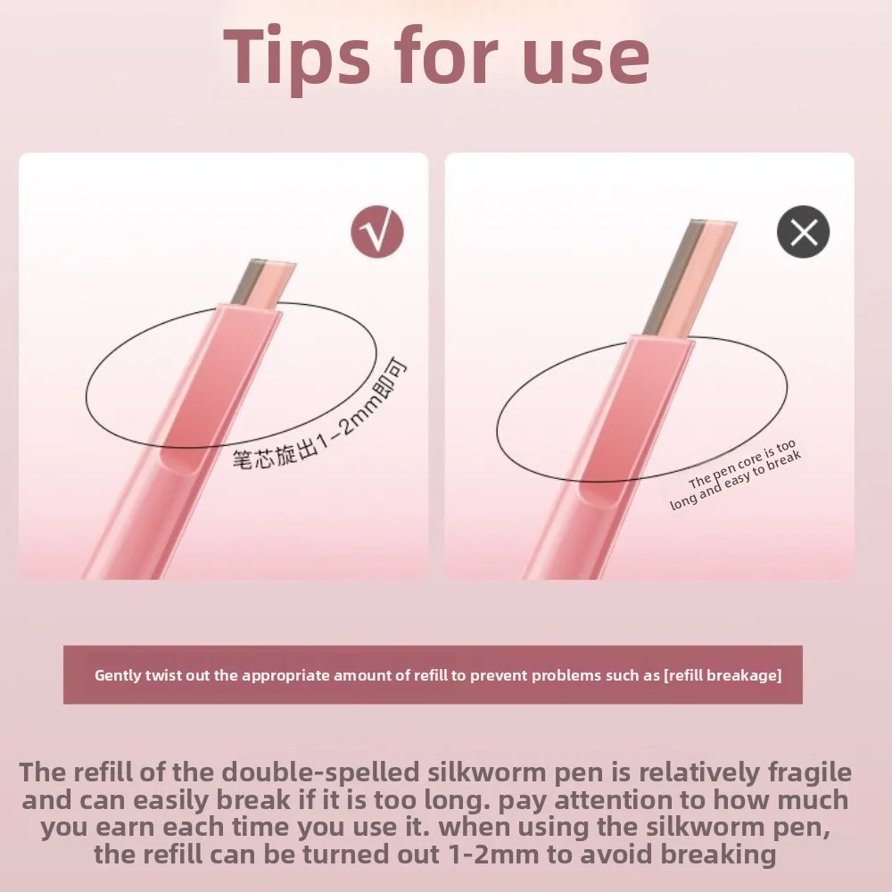 Strumento per il trucco degli occhi con matita per baco da seta sdraiata a doppia estremità Penna per trucco evidenziatore multifunzionale con pennello Stick per trucco illuminante per occhi