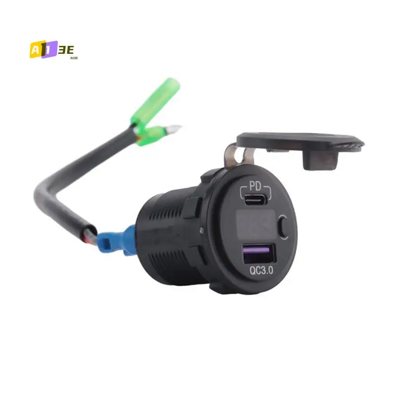 

A03E-Motorcycle USB Charger Socket Adapter USB+Type C Converter For KAWASAKI Versys 650 Accessories