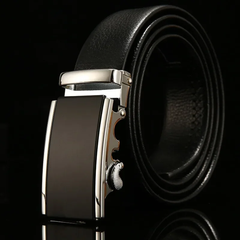 Fashion Automatic Buckle Belt for Business High Quality Male 130 140 150 160 170 cm Plus LONG Large Size Men\'s PU Leather Belt