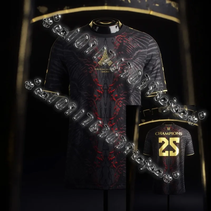 

2025 Mens PSG Special Short Sleeve Football Shirt Training Soccer Uniform Moto The Parisians European Champions Jersey Tee Tops