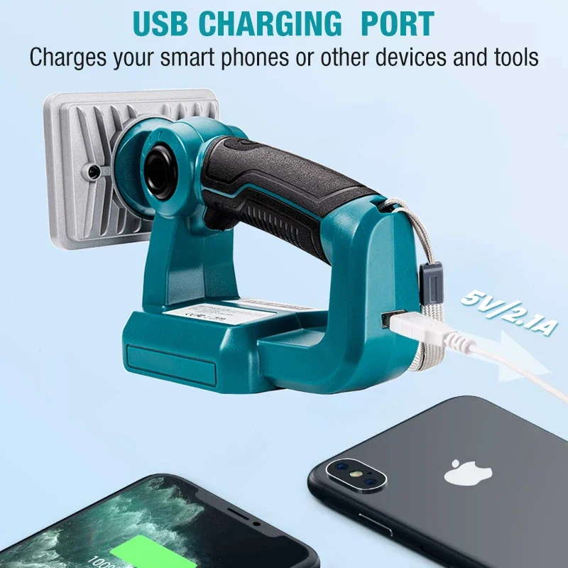 LED 懐中電灯屋外コードレススポットライトマキタ 14.4V 18V LXT BL1430 BL1850 BL1860B リチウムイオンバッテリー 2000LM 5 インチ