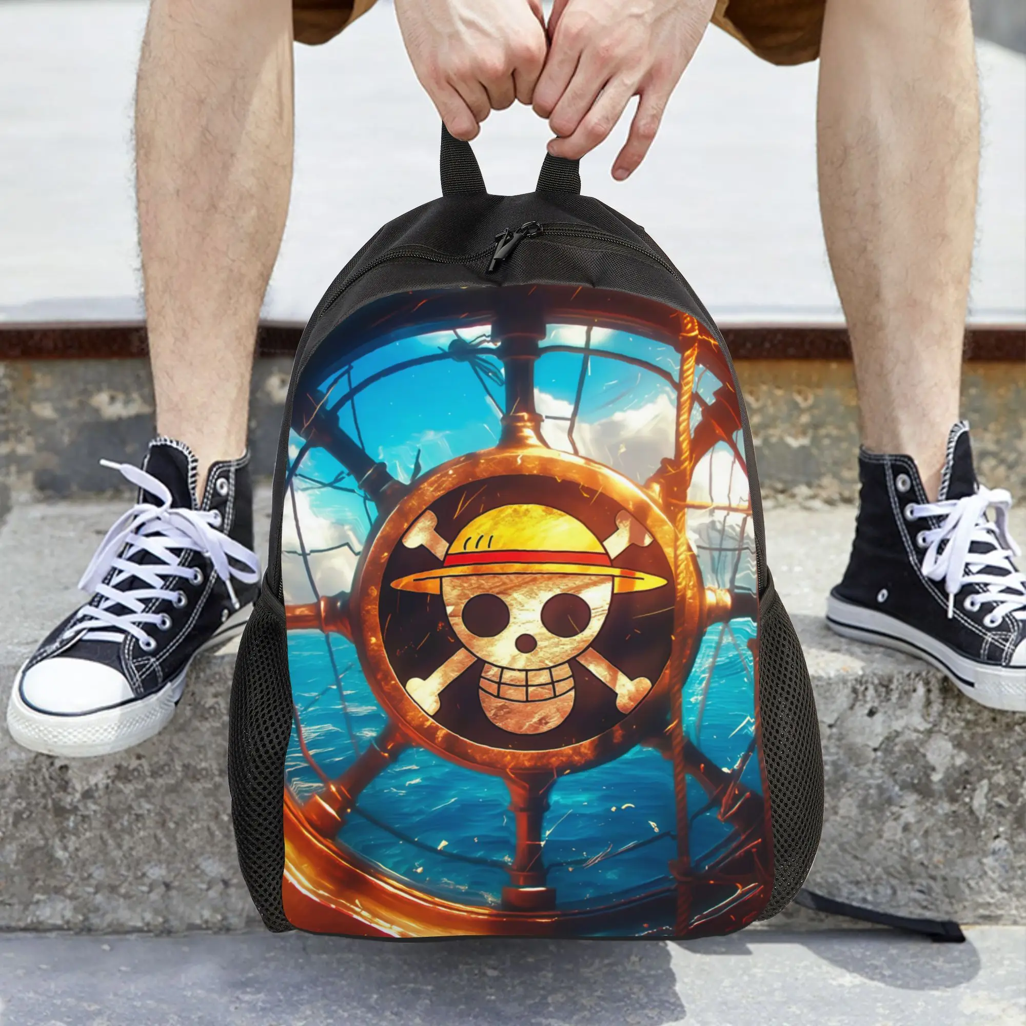 Ones Pieces Anime  Women Backpack Classical Student School Bag   Laptop Backpack Boys Girls Travel Shoulder Bag