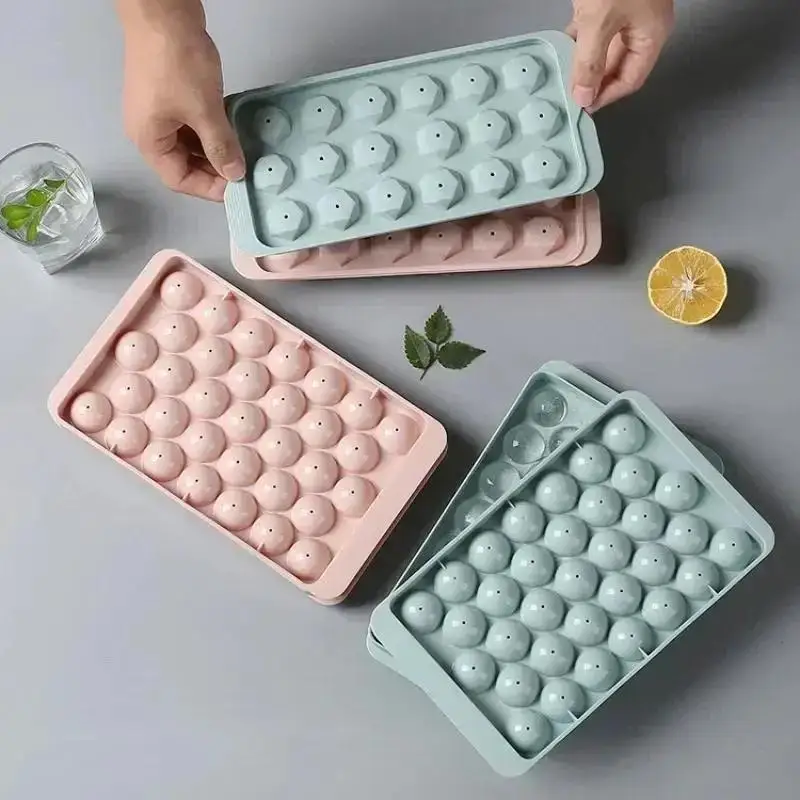 1 Pcs Plastic Spherical Ice Cube Mold Large Round Cone Ice Box With Lid Refrigerator Ice Tray Kitchen Household Ice Making Tool