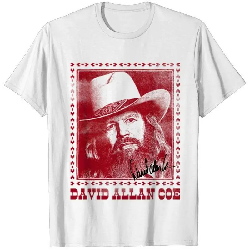 Vtg David Allan Coe Star Heavy Cotton White S 5Xl T Shirt Aa2083