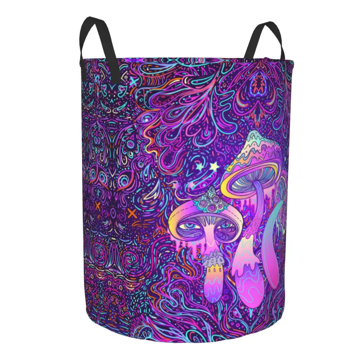 Custom Psychedelic Magic Mushrooms Laundry Hamper Large Storage Basket Kids Nursery Toy Organizer