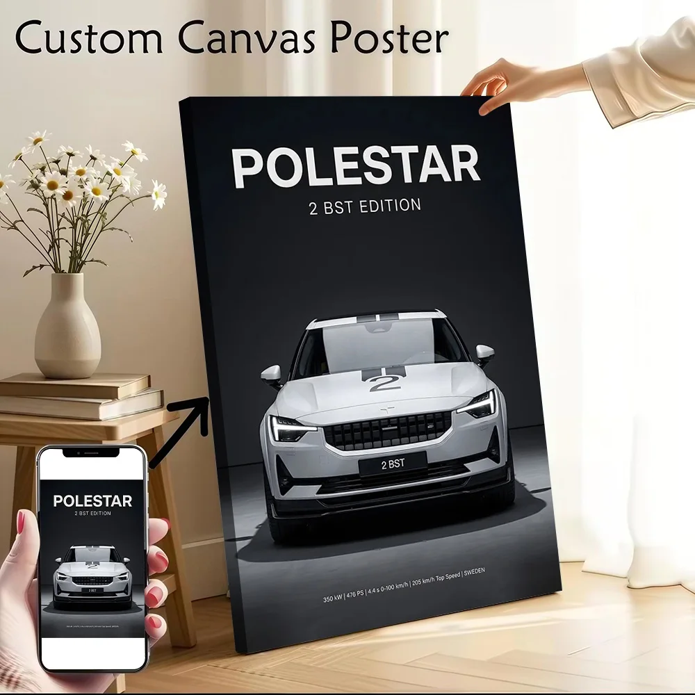 Polestar 2 BST Edition Printed Canvas Poster Personalized High Quality Wall Art Paintings for Room Ornaments Wand Deko Bedroom