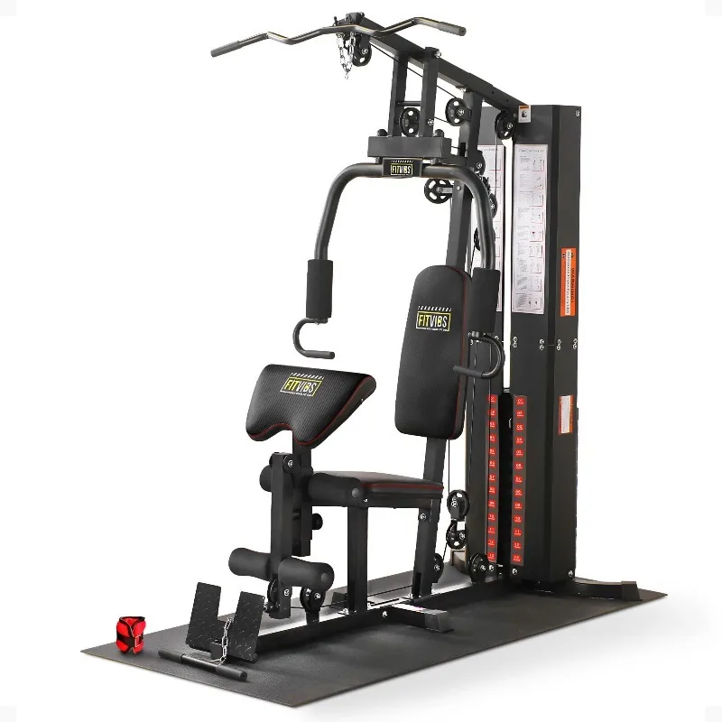 Multifunctional Home Gym Machine with Floor Mat, 160LBS Weights