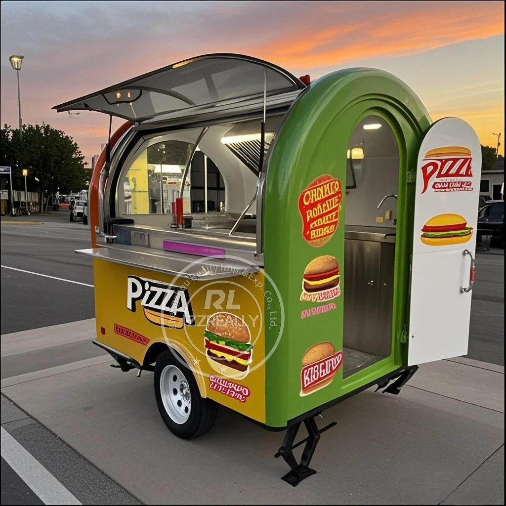 

Hot Dog Cart Fast Food Trailer Mobile Restaurant Coffee Ice Cream Kiosk Custom Fully Kitchen Equipements Concession Food Truck