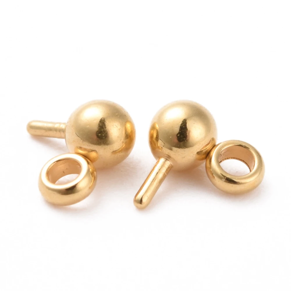 200 stks 304 Rvs Ball Stud Earring Post met Horizontale Loops Pins voor DIY Oorbel Dangle Sieraden Maken 5x3mm