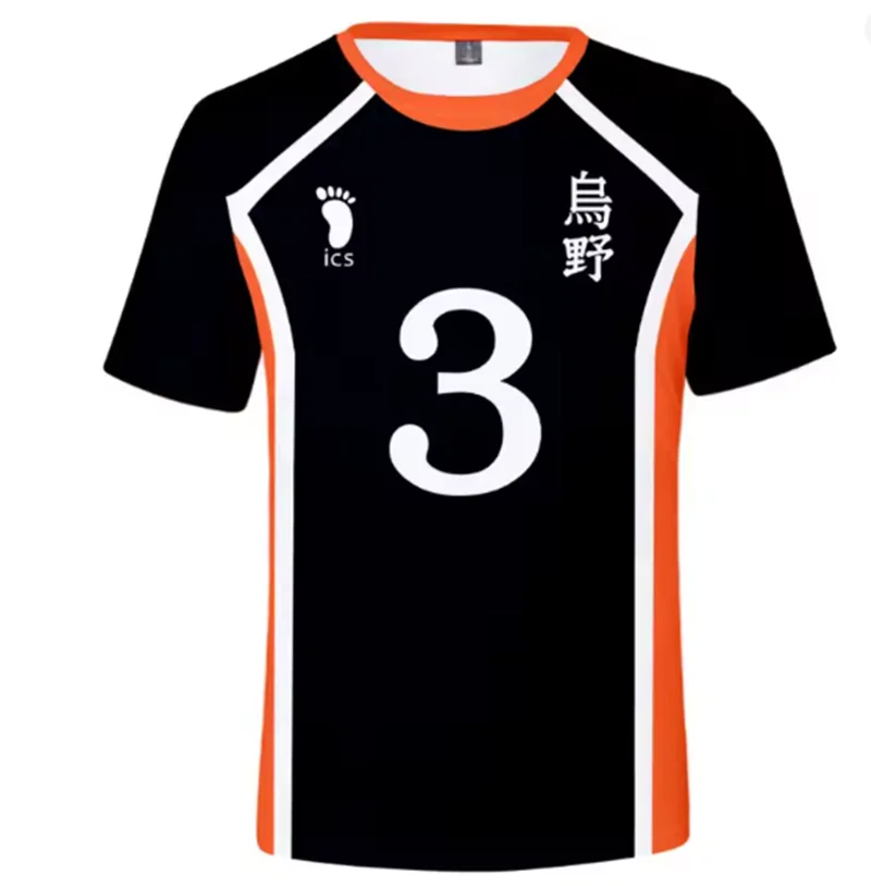 Summer New Hinata Shoyo Shadow Mountain Tobio T-shirts Cosplay Costume Karasuno Club Volleyball Adult Men Kids Top