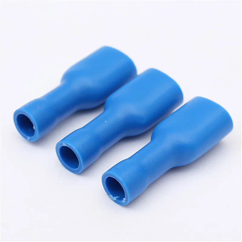 20/50/100Pcs Red + Blue 6.3mm Female Insulated Spade Crimp Terminal Wire Connector For 0.5-2.5mm Electrical Wire Cable Connecors