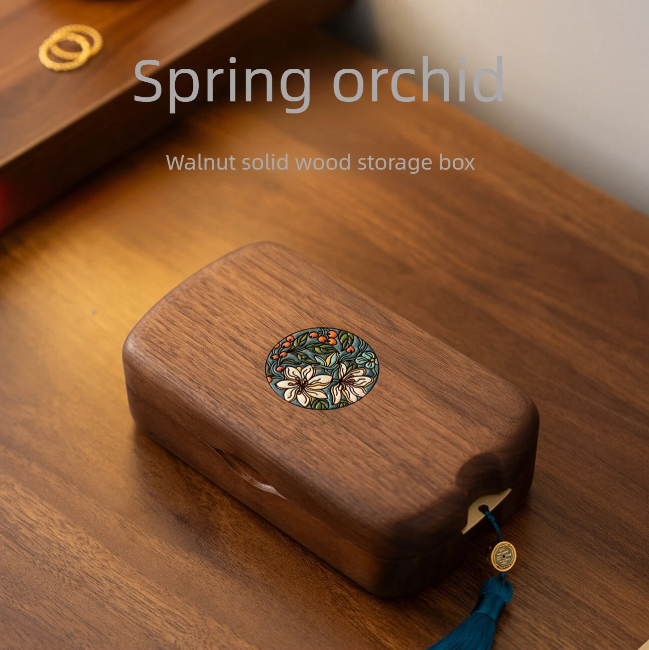 New Luxury Solid Walnut Wood Jewelry Storage Box for Earrings Gold Accessories New Wedding Gift