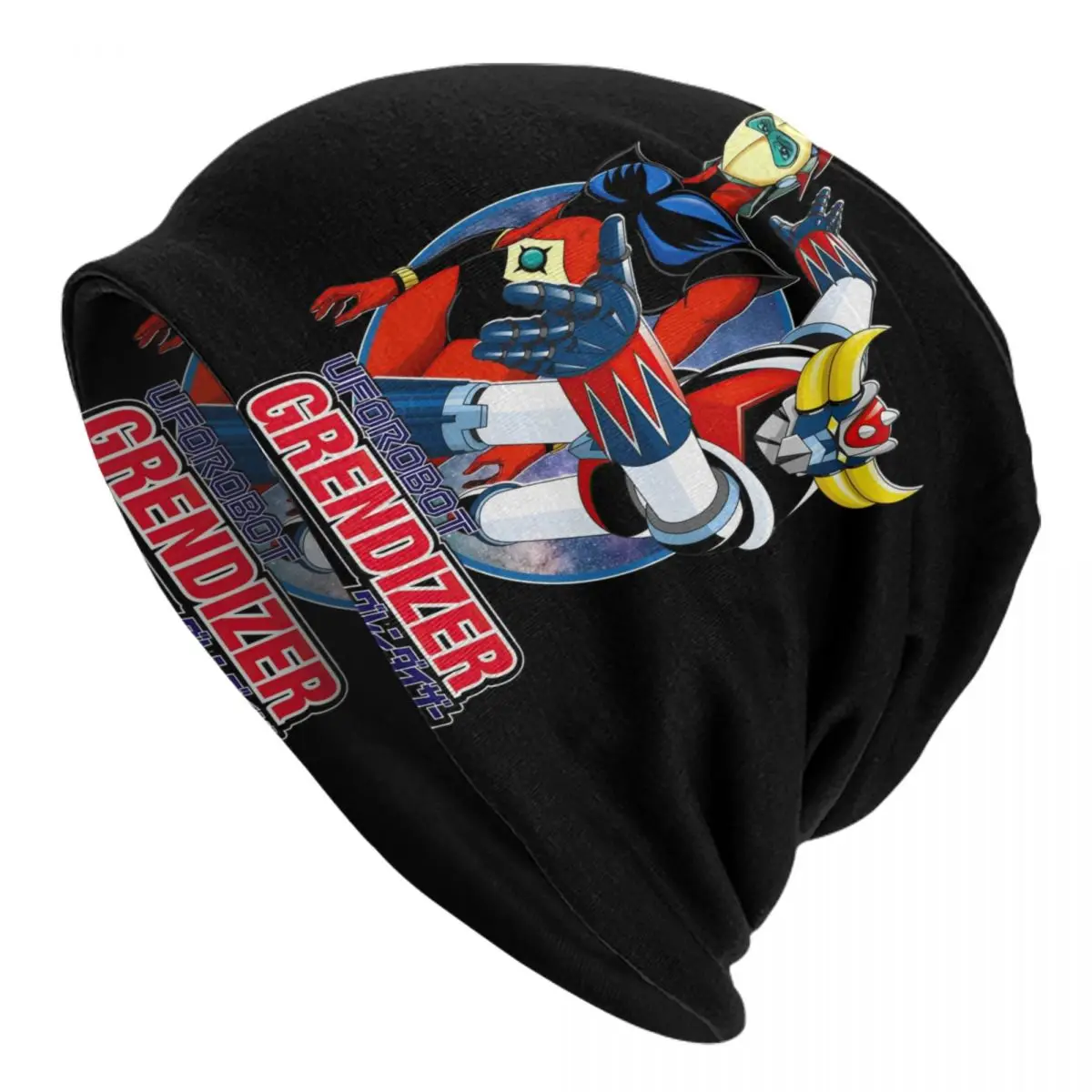 

Grendizer And Actarus Beanie Cap Unisex Winter Warm Bonnet Homme Knitting Hats Outdoor UFO Robot Goldrake Skullies Beanies Hats