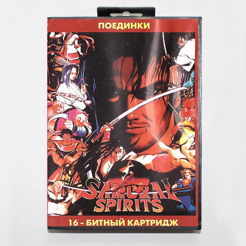 خرطوشة ألعاب Samurai Spirits 16Bit MD مع صندوق RU لأنظمة Sega Megadrive Genesis
