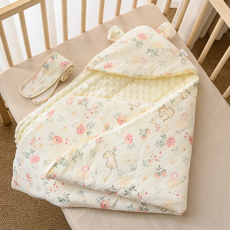 New Soft Floral Cotton Blanket for Delivery Room Newborn Baby Blanket Baby Supplies Spring Autumn Thin Warm Cozy Nursery Blanket