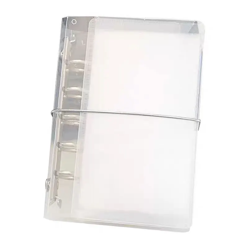 M5 Transparent Four Fold PP Loose Leaf Cover Sketchbook Accessories Diary Office School Stationery Supplies