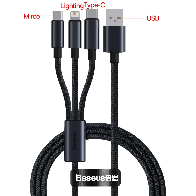 Baseus USB-kabel voor iPhone 13 12 11 pro max iPhone USB-kabel Snel opladen voor iPhone X XR 8 USB Type C naar bliksemkabel