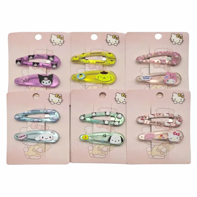 Sanrio Hello Kitty Kuromi Pochacco Melody Cartoon Kinder BB Haarnadeln Süße Haarkarte Pony Süße Mädchen Dekorativer Kopfschmuck BB Clip