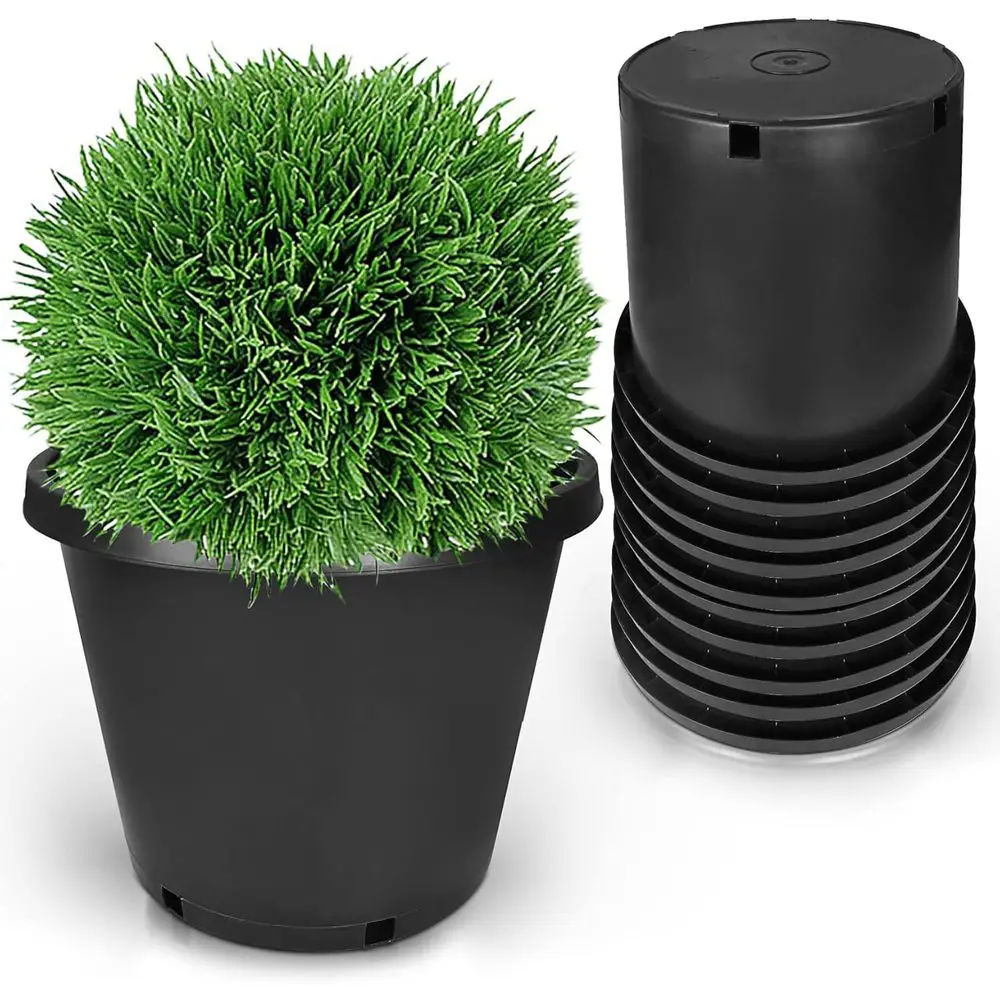 

10-Pack 12.7 Gallon Round Plastic Nursery Pots for Gardening, Suitable for Indoor and Outdoor Plants, Vegetables, and Succulents