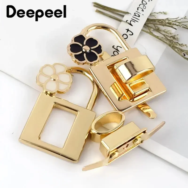 1/2Pcs Meetee Fashion Gold Metal Lock Clasp Turn Twist Locks Closure Snap Clip Buckles DIY Bag Purse Hardware Repair Accessories