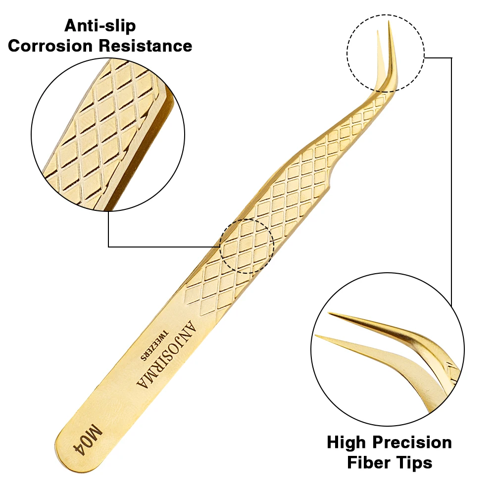 ANJOSIRMA High-Quality New Style stainless steel tweezers for eyelash extension, 3d precise clip, makeup accessories,anti-static