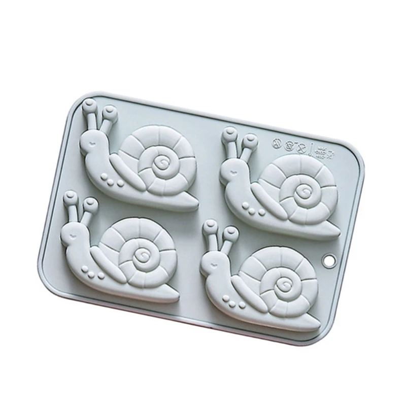  4 Cavities Snail Silicone Molds For Making Cake Chocolate Baking Freezing Drinks