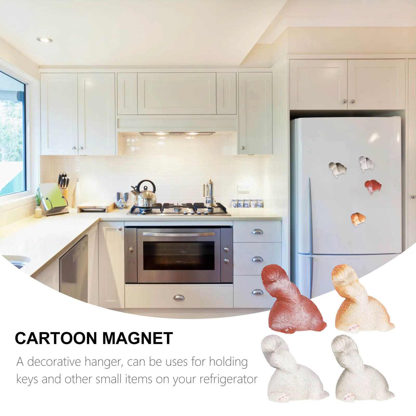 

4 Pcs Decoration Pine Butt Magnetic Squirrel Office Cartoon Refrigerator Whiteboard