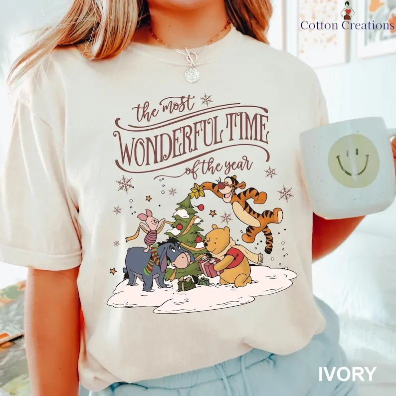 

Winnie The Pooh Christmas Shirt The Most Wonderful Time Of Year Disney Christmas Party Pooh and Friends Christmas Shirt