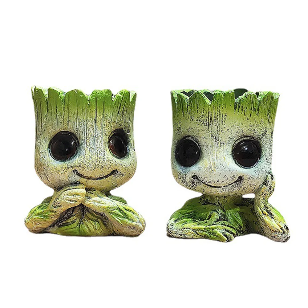 Kawaii 9CM Groot Flower Pots Office Desktop Decor Ornament Home Garden Planters Pots Tree Man Car Pendant Kids Christmas Gifts