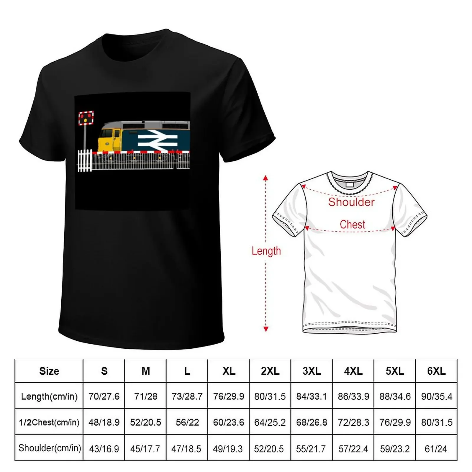 CLASS 47 LOCOMOTIVE LEVEL CROSSSING T-Shirt rapper graphic tees blacks Short sleeve tee men